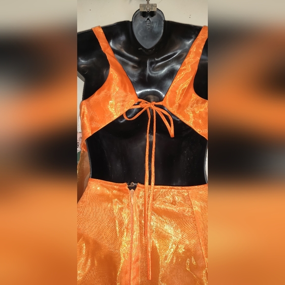 ⬇️REDUCED⬇️ GUNNE SAX Orange Chiffon 2pc Dress Size 9 NWT Vintage FLAWED Jessica - Picture 6 of 16